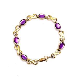 Purple and gold infinity bracelet